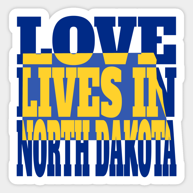 Love Lives in North Dakota Sticker by DonDota